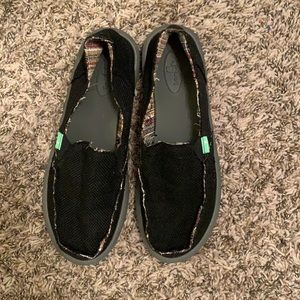 Sanuk Donna Hemp Black size 8